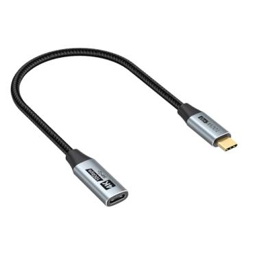 Imagem de Cabo de extensão USB C pequeno 3 m, extensor curto tipo C cabo USBC (10 Gbps) macho para fêmea 100 W carregamento PD / vídeo 4K para MacBook Pro/Air, hub USB C, microfone, pen drive, ancoragem