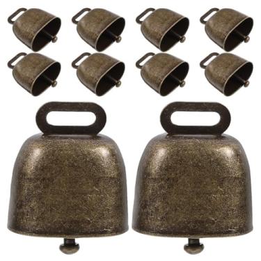 Imagem de DECHOUS 10 peças de sinos decorativos para pendurar, animais de fazenda, pequenos sinos rústicos de ferro, feitos à mão, vintage, para cabras e cavalos, decoração de Natal