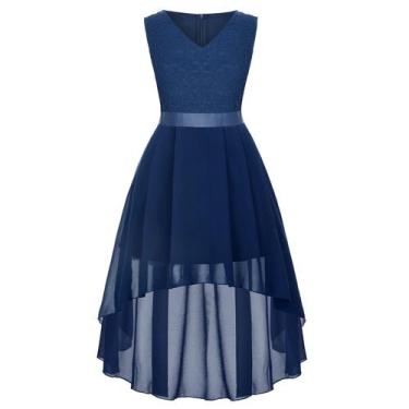 Imagem de Vestido Viriber Floral de renda roxa para meninas de 7 a 14 anos