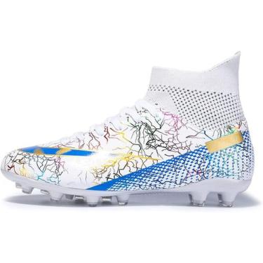 Imagem de Tênis de futebol masculinos de futebol com pontas longas, couro e borr