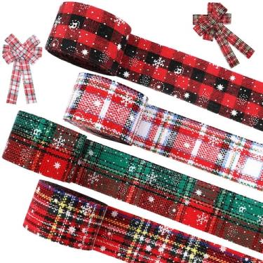 Imagem de Fita xadrez de Natal WILLBOND Snowflake Xadrez Burlap 24Y