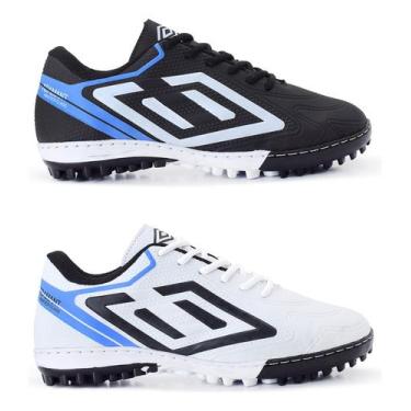 Imagem de Kit 2 Chuteiras Society Adulto Graminha Costurada Resistente - Duster,