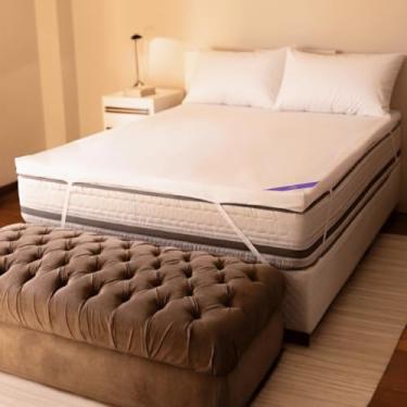 Imagem de Confort Linens Pillow Top King com Infravermelho, Espuma Hiper Soft D23, 195x203x5cm, Branco, Lavável em Máquina, 3.9kg, Micropercal 400 Fios