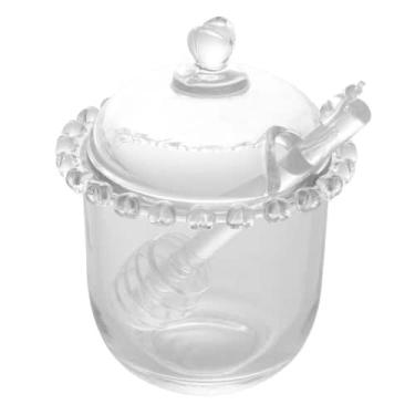 Imagem de Meleira Cristal De Chumbo Com Tampa E Pegador Luxo Porta Mel Pote Cora