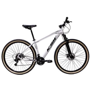 Imagem de Bicicleta Aro 29 Ksw 21 Marchas Alumínio Cambio Shimano Freio A Disco - Branco -ad Preto - 19 Branco -ad Preto