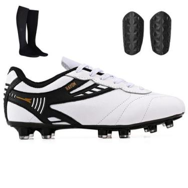 Imagem de Kit Chuteira Futebol Campo/Trava + Meião e Caneleira Adulta - Light, B