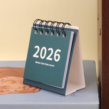 Imagem de Mini calendário de mesa 2026, agenda diária rasgável, agenda de mesa, organização diária, lista de tarefas 2026, calendário de bobina para casa, azul
