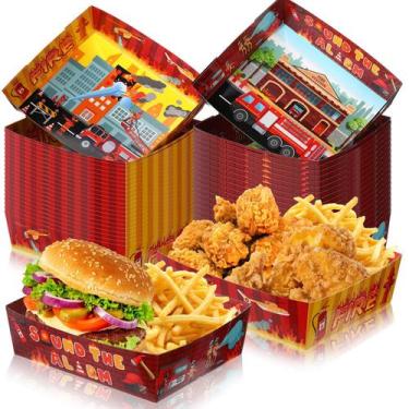 Imagem de Decorações de festa, bandejas de comida para caminhões de bombeiros, 2