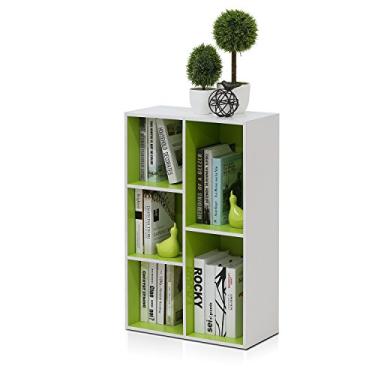 Imagem de Furinno Estante Luder/livro/armazenamento, 5 cubos, branco/verde