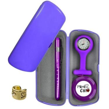 Imagem de Relogio Lapela Estojo Lanterna Fita Metrica Saude Enfermagem Medicina 