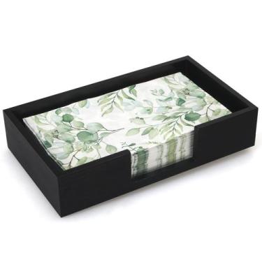 Imagem de Porta-guardanapos Renawe Black Wood 24x14x5 cm para banheiro
