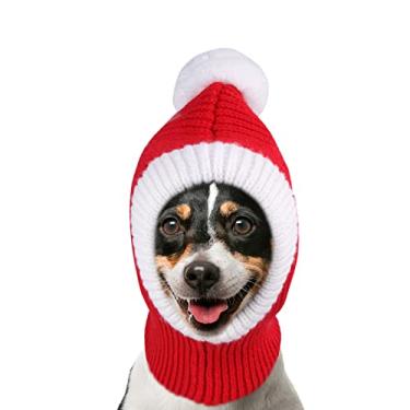 Imagem de Gorro de tricô Lessbad Lifeunion divertido para cães e gatos com pompon para fantasia de animal de estimação para festa de Natal (M)