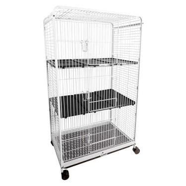 Imagem de Viveiro Pássaro Canil Caes Fauna Pet Jelplast (Branco/Preto)