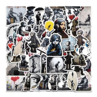 Imagem de Pacote de adesivos Banksy Style Graffiti, 50 unidades de vinil impermeável