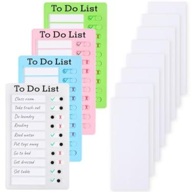 Imagem de Quadros de mensagens destacáveis, quadros de notas de plástico, controle deslizante de lista de verificação, 4 quadros de lista de verificação para fazer a lista, quadros de planejamento de agenda com