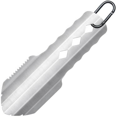 Imagem de PLACHIDAY Espátula de mochila ultraleve 3 em 1, pá de alumínio durável e ferramenta de penico com alça ergonômica para caminhadas e sobrevivência (prata)