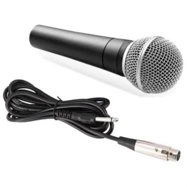 Imagem de Microfone profissional com cabo de 5 metros, padrão polar selecionável, alta sensibilidade.