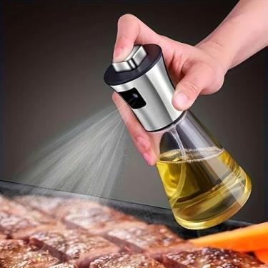 Imagem de Frasco pulverizador de óleo de vidro de aço inoxidável 304 - pulverizador pressurizado de grande capacidade, churrasco - livre de BPA, perfeito para azeite de oliva e óleo de grelhar - frasco de spray