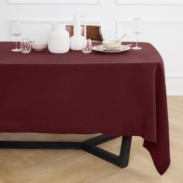 Imagem de Solino Home Toalha de mesa de linho bordô 177 x 177 cm - Toalha de mesa quadrada 100% linho puro - Sonoma, toalha de mesa lavável na máquina