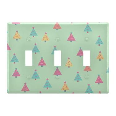 Imagem de Burbuja Capa de placa de parede para interruptor de luz de árvore de Natal, placa decorativa de parede, parafusos incluídos, 3 faixas