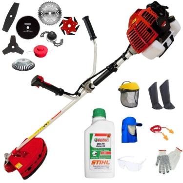 Imagem de Roçadeira Kawashima Kw52l 52c 2,5hp + Faca 2 Pontas + Faca 40 Dentes + Faca 80 Dentes + Trimmer + Escova 38c + Faca 6 Pontas