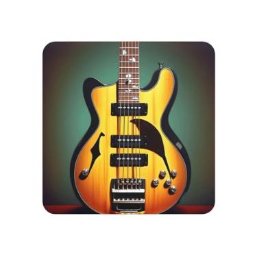 Imagem de Ímãs de geladeira com impressão de instrumentos musicais de guitarra baixo para casa, cozinha, escritório, acessórios para presente diário de inauguração de casa