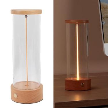 Imagem de TARSHYRY Lâmpada de Mesa Minimalista, Lâmpada de Mesa de Cabeceira Recarregável USB Com Base de Madeira Com Vários Modos de Iluminação, para Leitura de Quarto e Iluminação Ambiente