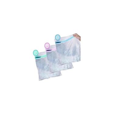Imagem de Saco para Lavar Roupas Delicadas, Poliéster, 34x48cm, Proteção para Lingerie e Peças Íntimas