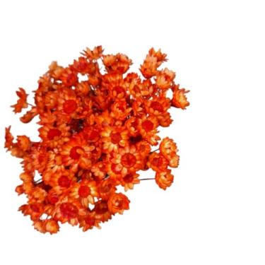 Imagem de Buque de Flores Artificiais Sempre Viva - Kit com 1.600 Flores, Tipo 1 Extra, Arranjo Decorativo para Presentes e Decoração(Laranja,4 buquês (800 florzinhas))