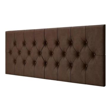 Imagem de Cabeceira de Cama Quarto Casal 140cm Capitonê Dormitório Suporte Fixação Na Parede (Suede Marrom)