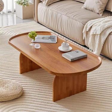 Imagem de Mesas de centro de madeira para sala de estar, mesa central simples moderna, mesa de centro moderna, mesa lateral de sofá, mesa de centro de fazenda, para sala de estar, quarto, escritório, varanda