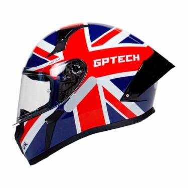 Imagem de Capacete GP Tech Sense UK Azul Vermelho Fechado Moto 58