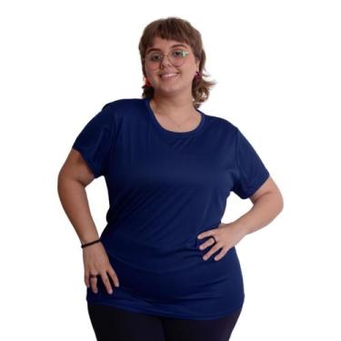 Imagem de Camiseta Feminina Dry Fit Plus Size Academia Confortável - FR Moda Fit