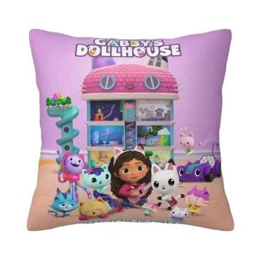 Imagem de Capa De Almofada Quadrada 40x40cm Gabby Cat Pandy Paws Nordic Dollhous
