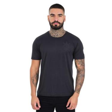 Imagem de Camisa Corinthians All Black Bordado Oficial, Preto, GG