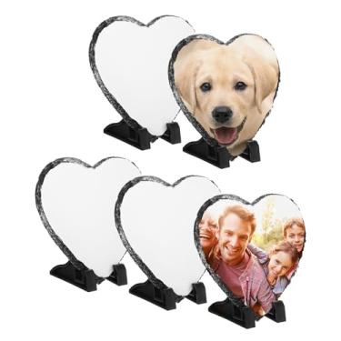 Imagem de PATIKIL Placas de ardósia de sublimação de 20 cm x 19 cm, 5 peças de moldura retangular de sublimação de pedra prensa térmica para fazer memorial para um amigo, cão, presente personalizado
