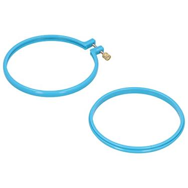 Imagem de Naroote Anel de Aro de Bordado de Ponto Cruz de Plástico Colorido para Iniciantes Em Costura DIY, Resistente e Fácil de Usar para Crianças e Adultos, Ideal para Artesanato Artístico Feito à Mão (5 polegadas)