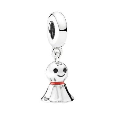 Imagem de Pingente De Halloween Em Prata Esterlina 925 Com Caveira E Teia De Ara