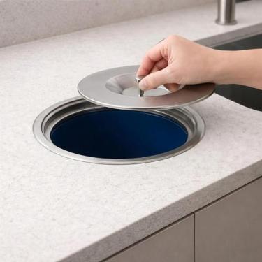 Imagem de Lixeira De Embutir Para Pia Bancada 8 Litros Aço Inox 304 - Stillus Ho