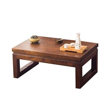 Imagem de Mesa central mesa de centro mesa de madeira janela baía moderna mesa baixa pequena mesa de chá varanda pequena mesa de café, mesa de quarto de vários tamanhos (60 x 40 cm)