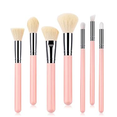 Imagem de Conjunto de pincéis de maquiagem Feiyxu, 7 peças, conjunto de pincéis de maquiagem profissional, premium, sintético, base, pó, corretivos, sombras, pincéis de maquiagem