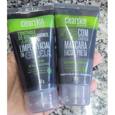 Imagem de Kit Clear skin Sabonete De Limpeza Facial + Máscara Facial Preta com Carvão, Controle de Brilho e Poros, 50g