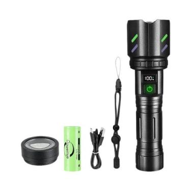 Imagem de Lanterna Tática LED De Alta Potência 200000LM Recarregável Tipo-C Com 