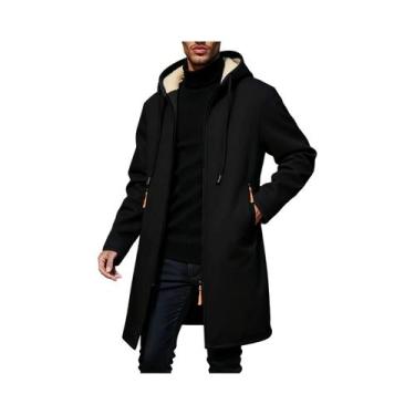 Imagem de Jaqueta De Moletom Masculina De Inverno, Quente, Com Zíper, Manga Long