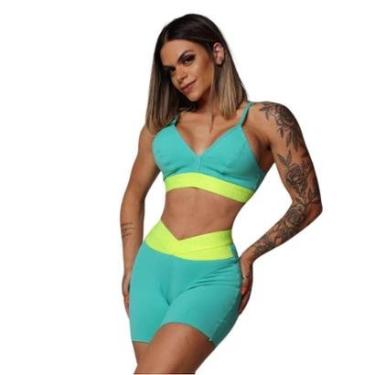 Imagem de Conjunto Short Comum Hit + Top Turquesa Moving-Feminino