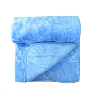Imagem de Cobertor Infantil Bebê em Alto Relevo Macio Comprensado Dardara 90x105cm Embalagem Plástica (Azul)