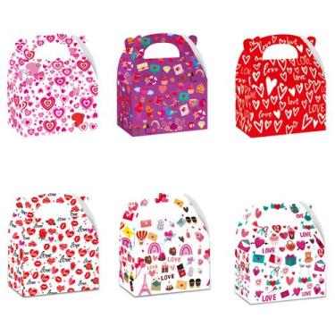 Imagem de Conjunto de caixa de presente para Dia dos Namorados, 6 peças de papel