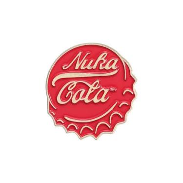 Imagem de Broche, tampa de garrafa, esmalte vermelho, liga retrô, 2,8 x 3 cm, 6 