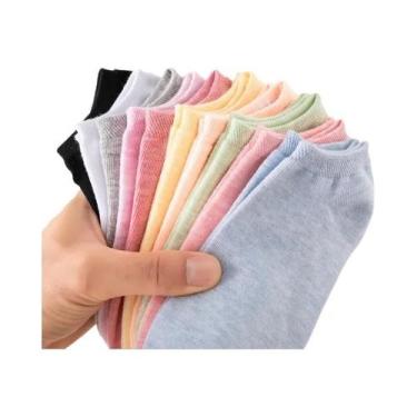 Imagem de Meias De Algodão Coloridas Para Mulheres, 10 Pares, Respiráveis, De Ma