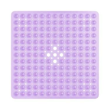 Imagem de Tapete Antiderrapante Para Banho 53x53cm Com Ventosas PVC Quadrado Par